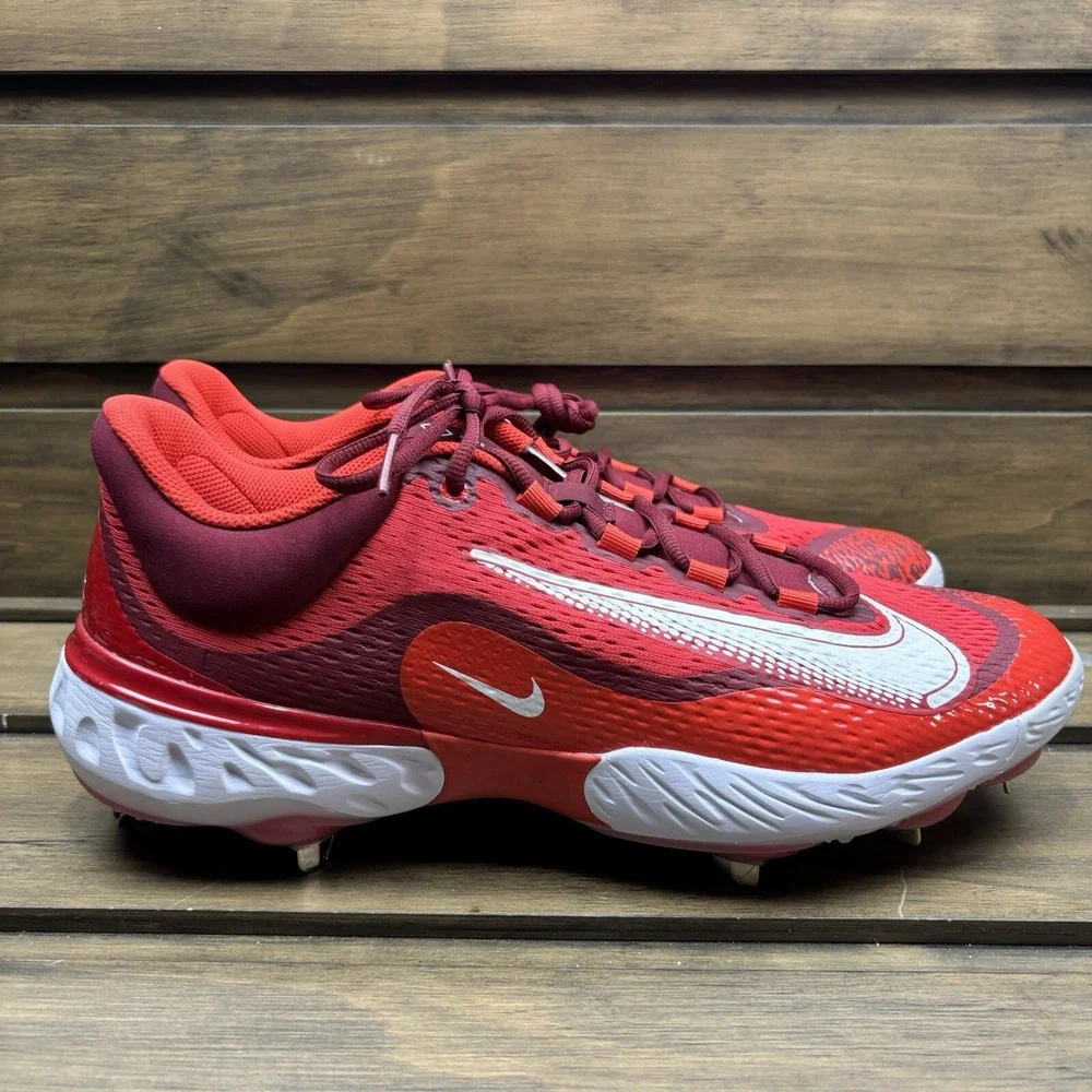 New Nike Alpha Huarache Elite 4 Low Red Baseball Cleats DJ6521-616 Men's Size 15